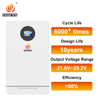 25.6V 51.2V 200Ah 5.12Kwh 10.24Kwh Lifepo4 Strom an der Wand montierte Solarenergiesysteme für Haushalte