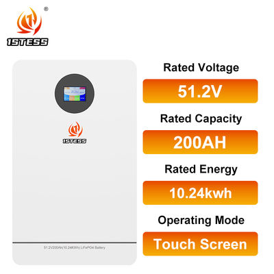 51.2V 200Ah 10.24kWh Home Energy Storage Battery Clear Power Level Display System